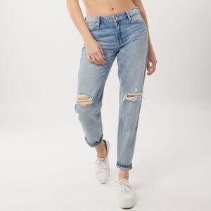 Garage | Size 27 | Ex-Boyfriend Distressed Mid-Rise Jeans (Blue)